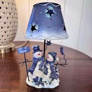 Snowman Tea light candle holder. Holiday/Winter Decor.